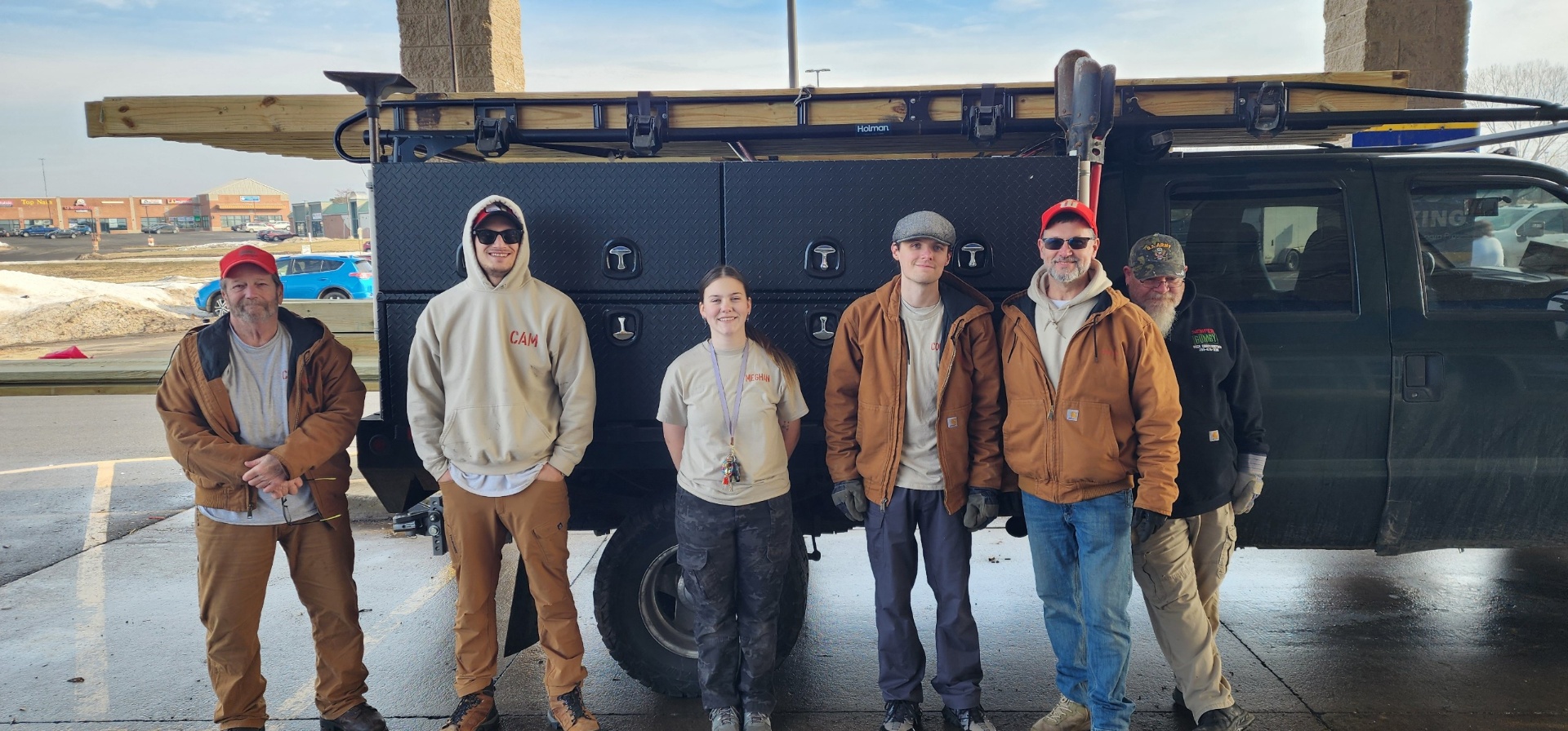 Jeff and the Semper Gumby Construction crew on a job site